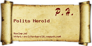 Polits Herold névjegykártya